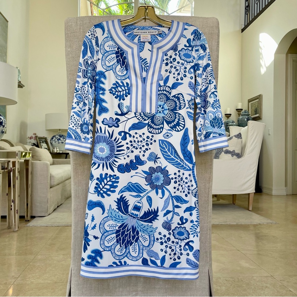 Gretchen Scott Isabelle’s Garden split neck tunic dress